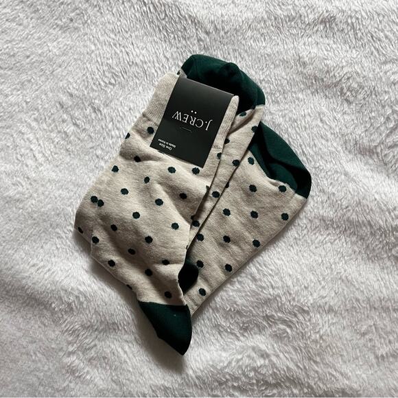 J.Crew Men’s Gray and Green Dot Socks NWT OS - Picture 4 of 10